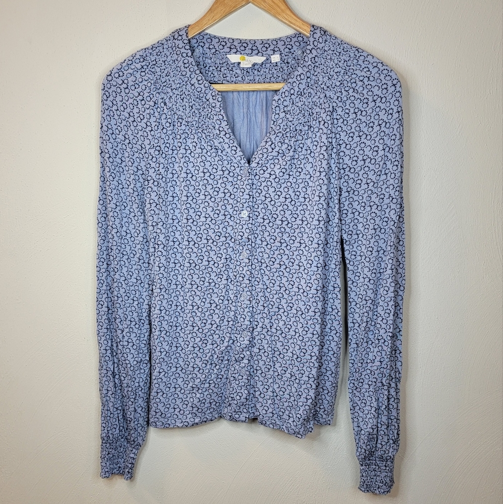 Boden Blue Patterned Blouse